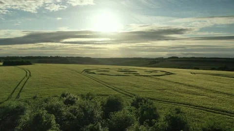 Crop Circle Gliding Drone Clip, 22 May 2022, LittlHippenscombe, Wiltshire, 4K Stock Footage 200851341