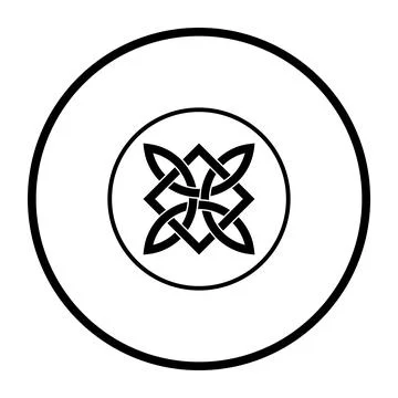 Crop circle pattern with Celtic quad knot and square Stock Illustration