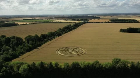 Crop Circle, Powerful Drone Clip, Barton Stacey, Hampshire, 9th July 2023, 4K Stock Footage 265670530