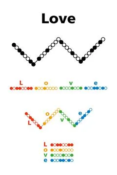 Crop circle symbol, with binary letters for the word Love Stock Illustration
