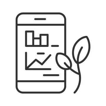Crop condition notification app, icon in line design. crop notification app Stock Illustration