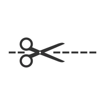 Crop, cut, cutting, scissors icon. Vector illustration, flat design. Illustrazione stock
