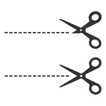 Crop, cut, cutting, scissors icon. Vector illustration, flat design. Stock Illustration