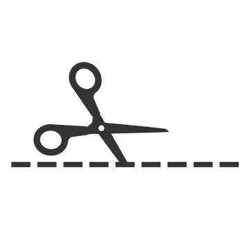 Crop, cut, cutting, scissors icon. Vector illustration, flat design. Stock Illustration