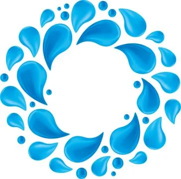 Crop cycle. Crown made by water drops isolated. Stock Illustration