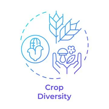 Crop diversity blue gradient concept icon Stock Illustration