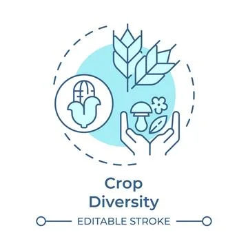 Crop diversity soft blue concept icon Stock Illustration