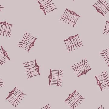 Crop duster farmer line seamless pattern Stock Illustration