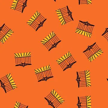 Crop duster farmer vector seamless pattern Stock Illustration