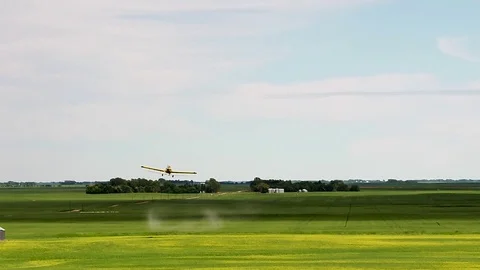 Crop Duster Spraying Fields Video stock 91792792