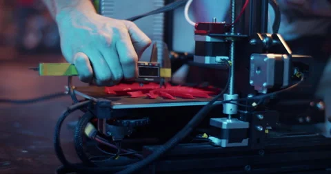 Crop engineer using calipers on 3D model Video stock 259396213