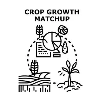 Crop growth matchup data analysis and cultivation planning Stock Illustration