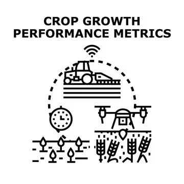 Crop growth performance metrics using precision agriculture technology Stock Illustration
