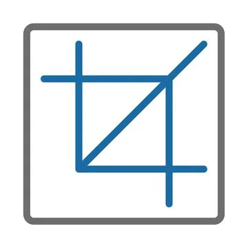 Crop icon, concept of editing, resizing, and adjusting. Stock Illustration