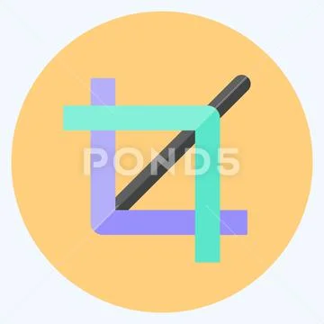 Crop Icon in trendy flat style isolated on soft blue background ...