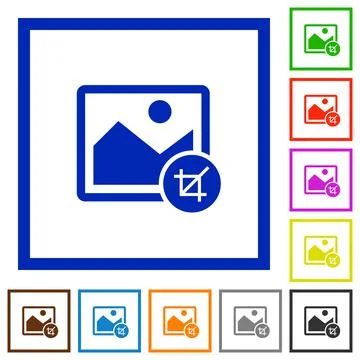 Crop image flat framed icons Illustrazione stock