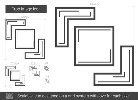 Crop image line icon Stock Illustration