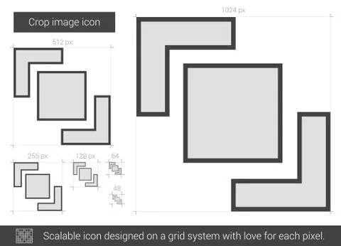Crop image line icon Stock Illustration