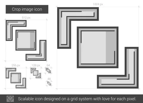 Crop image line icon Stock Illustration