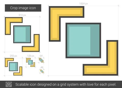 Crop image line icon Illustrazione stock