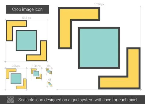 Crop image line icon Stock Illustration