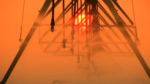 Crop Irrigation at Sunset 스톡 동영상 29658588