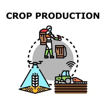 Crop production using modern technologies and smart farming Stock Illustration