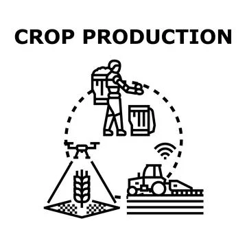 Crop production using modern technologies and smart farming Stock Illustration