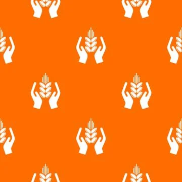 Crop protection pattern vector orange 库存插图