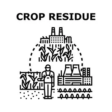 Crop residue processing for energy production concept Stock Illustration