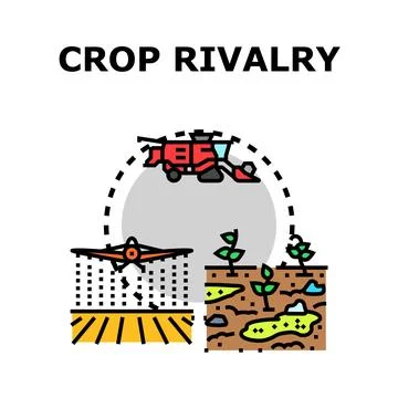 Crop rivalry agriculture field problem treating growth Stock Illustration