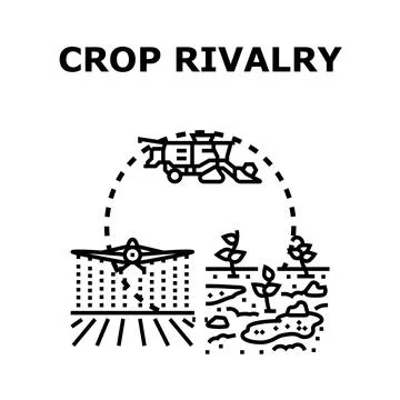 Crop rivalry agriculture field problem treating growth Stock Illustration