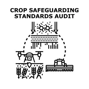 Crop safeguarding standards audit concept illustration Stock Illustration
