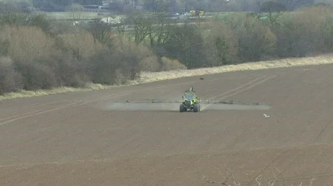 Crop sprayer 5 front view Stock Footage