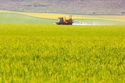 Crop sprayer in a field Stock Photos