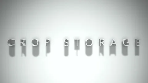 Crop storage 3D title animation with shadows on a white background 스톡 동영상 297856656