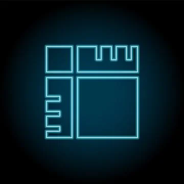 Crop, text neon icon. Simple thin line, outline vector of Text editor icons f Stock Illustration