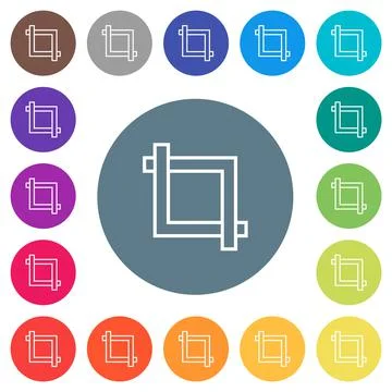 Crop tool flat white icons on round color backgrounds イラスト素材