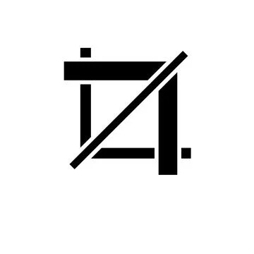 Crop Tool Frame, Cropping Instrument Solid Flat Vector Icon Isolated on White Stock Illustration