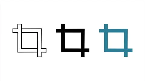 Crop tool icon set for image editing and graphic design 스톡 일러스트