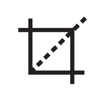 Crop tool icon on white background. crop tool icon for your web site design. Stock Illustration