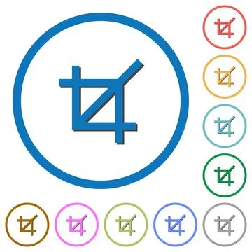 Crop tool icons with shadows and outlines Stock Illustration