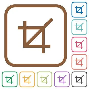 Crop tool simple icons Stock Illustration