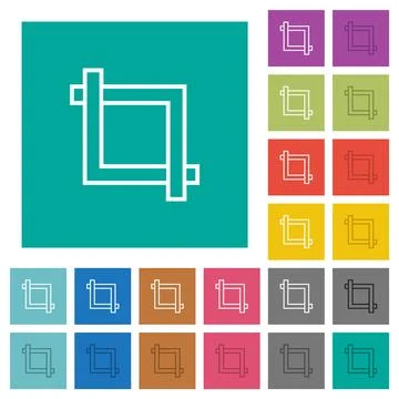Crop tool square flat multi colored icons イラスト素材