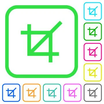 Crop tool vivid colored flat icons icons Illustrazione stock