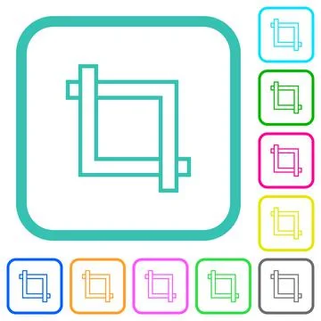 Crop tool vivid colored flat icons Stock Illustration
