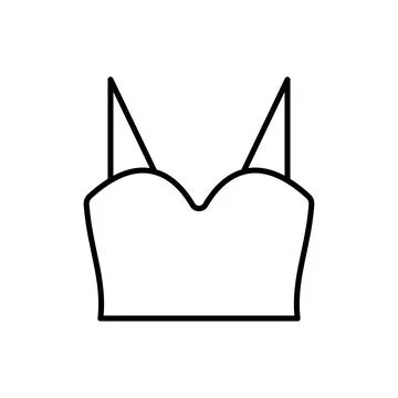 Crop top clothes vector icon outline black EPS 10. Womens shirt illustration. Stock Illustration