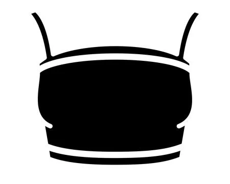 A crop top with thin straps, women's clothing - vector silhouette for a logo, Ilustração Stock