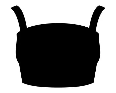 A crop top with thin straps, women's clothing - vector silhouette for a logo Stock Illustration