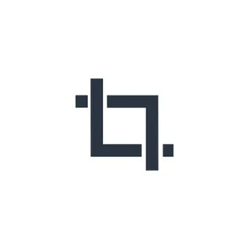 Crop trim tool flat sign design. can be used for apps web software etc. Stock Stock Illustration